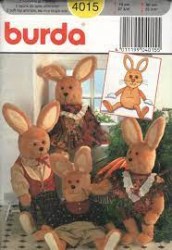 4015 BURDA 23.75 INCH AND 27.75 INCH RABBITS PATTERN UNCUT